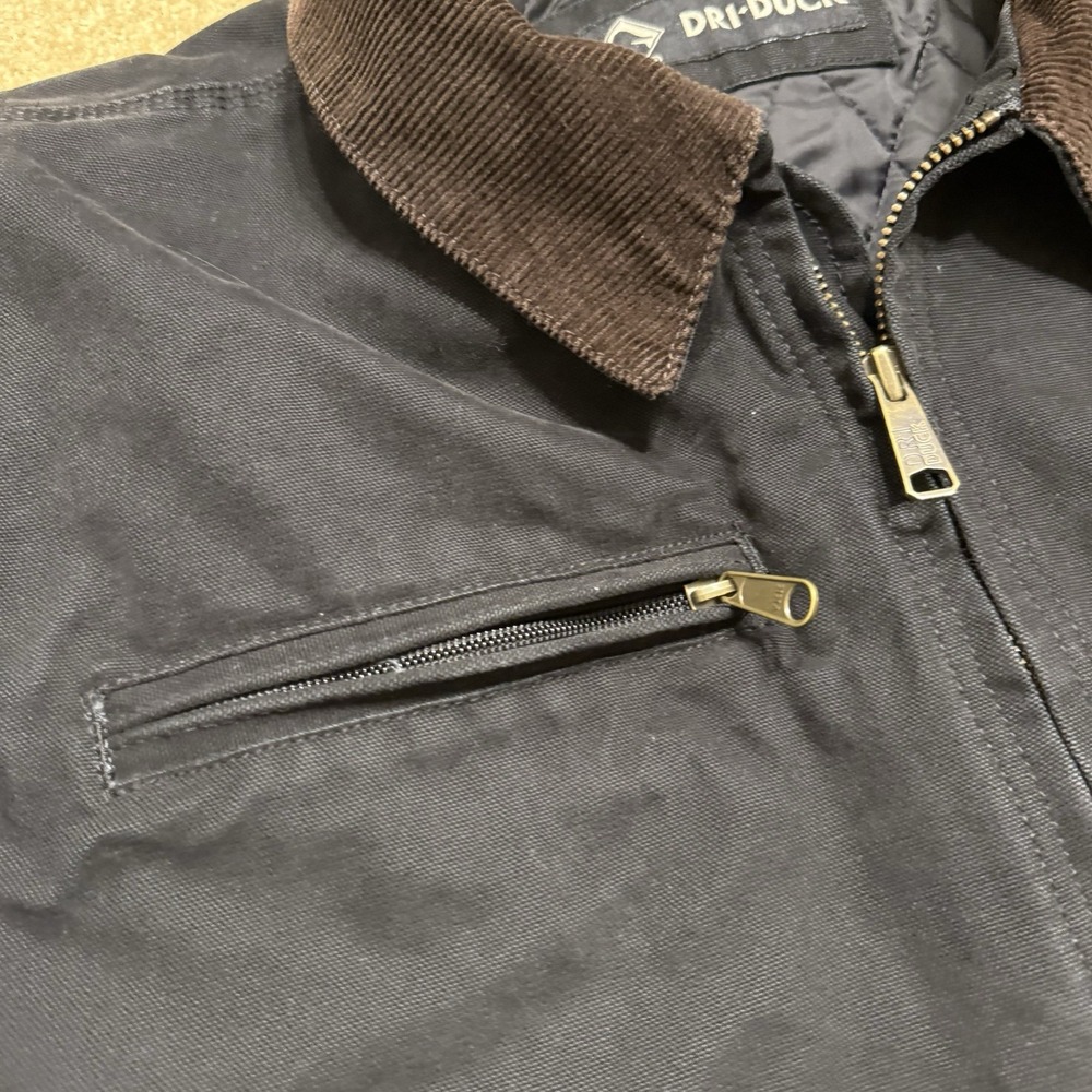 Dri Duck Outlaw Jacket Men's Large L Black Canvas Quilt Lined Dri-Duck Detroit - Picture 10 of 16